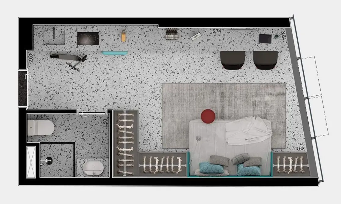 Kitnet com 1 quarto à venda, 49m2 em Praia de Belas, Porto Alegre - RS - imagem 3 Foto 3 de Kitnet com 1 quarto à venda, 49m2 em Praia de Belas, Porto Alegre - RS