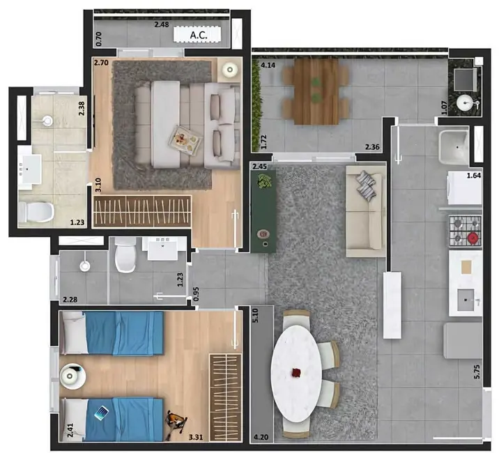Foto 8 de Apartamento com 2 quartos à venda, 87m2 em Boa Vista, Sorocaba - SP