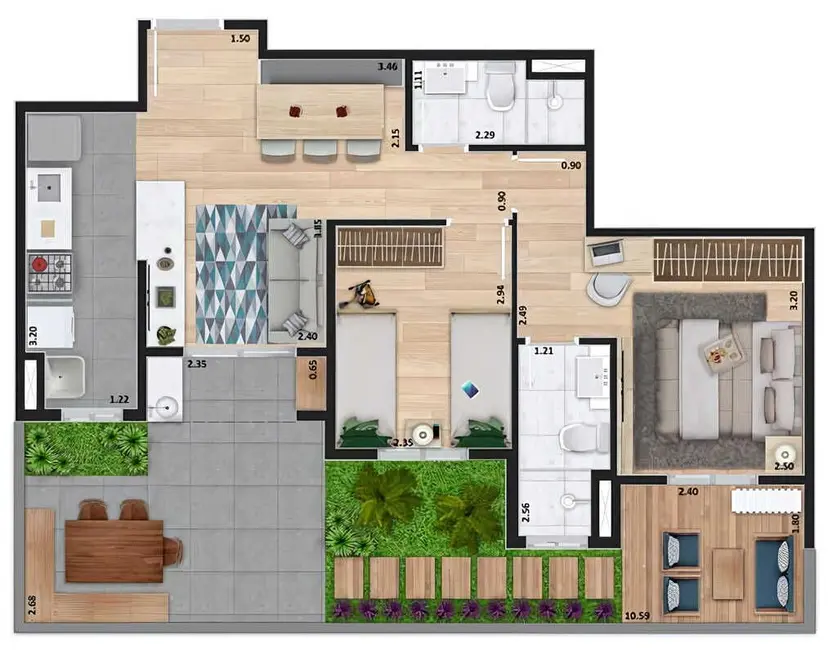 Foto 3 de Apartamento com 2 quartos à venda, 87m2 em Boa Vista, Sorocaba - SP