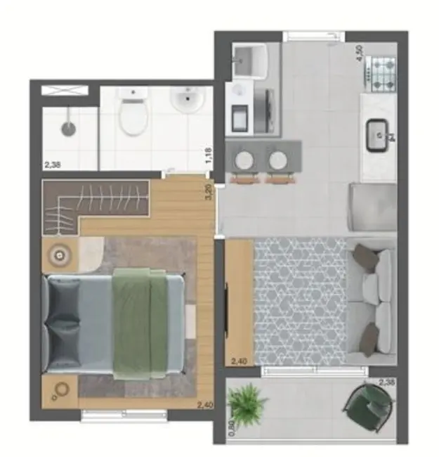 Foto 3 de Apartamento com 1 quarto à venda, 26m2 em Campo Belo, São Paulo - SP