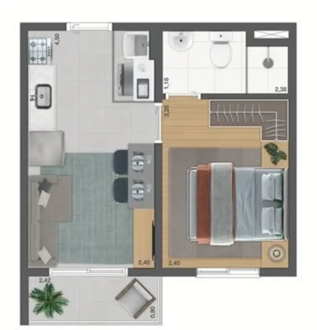 Foto 2 de Apartamento com 1 quarto à venda, 26m2 em Campo Belo, São Paulo - SP