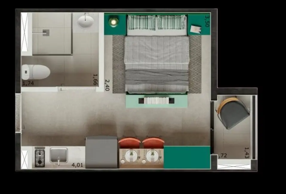 Foto 1 de Apartamento com 2 quartos à venda, 35m2 em São Paulo - SP