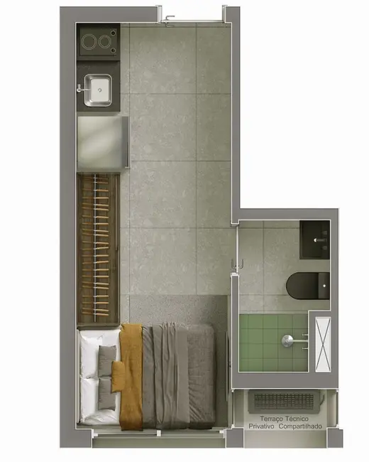 Apartamento com 1 quarto à venda, 32m2 em Liberdade, São Paulo - SP - imagem 5 Foto 5 de Apartamento com 1 quarto à venda, 32m2 em Liberdade, São Paulo - SP