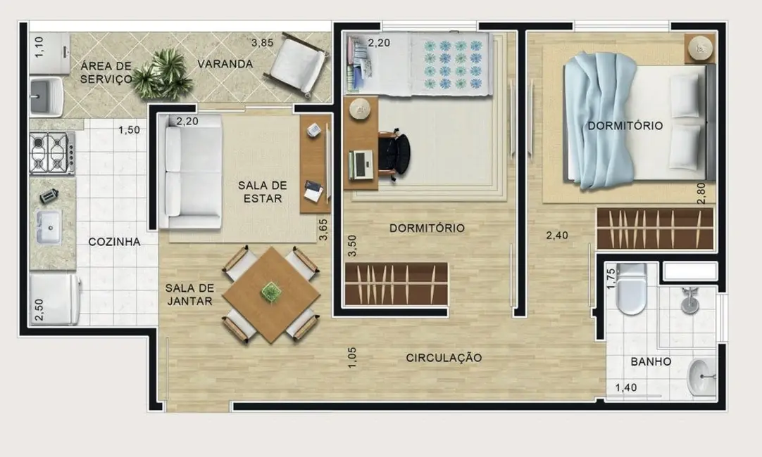 Apartamento com 2 quartos à venda, 43m2 em Jardim Três Irmãos, Taboao Da Serra - SP - imagem 2 Foto 2 de Apartamento com 2 quartos à venda, 43m2 em Jardim Três Irmãos, Taboao Da Serra - SP
