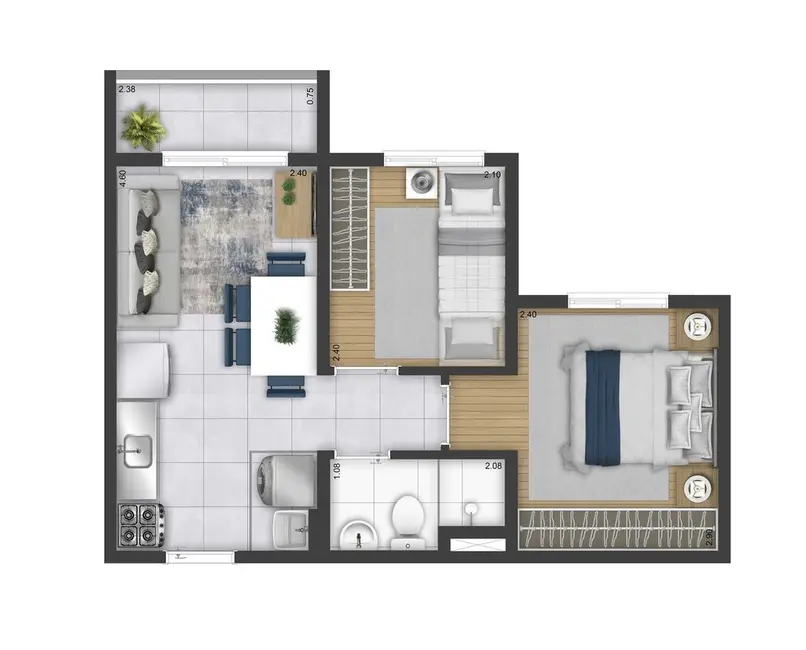 Apartamento com 3 quartos à venda, 54m2 em Parque Edu Chaves, São Paulo - SP - imagem 5 Foto 5 de Apartamento com 3 quartos à venda, 54m2 em Parque Edu Chaves, São Paulo - SP