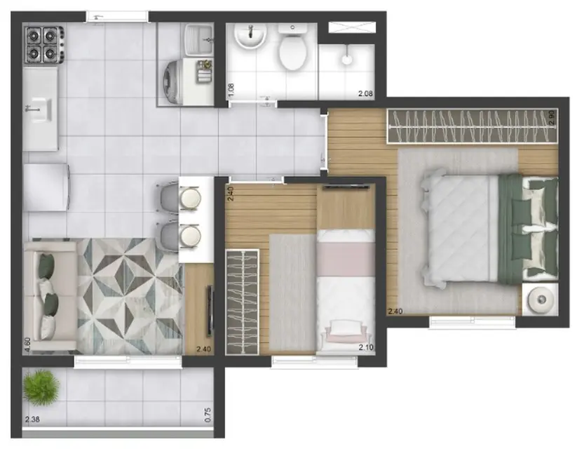 Apartamento com 3 quartos à venda, 54m2 em Parque Edu Chaves, São Paulo - SP - imagem 4 Foto 4 de Apartamento com 3 quartos à venda, 54m2 em Parque Edu Chaves, São Paulo - SP