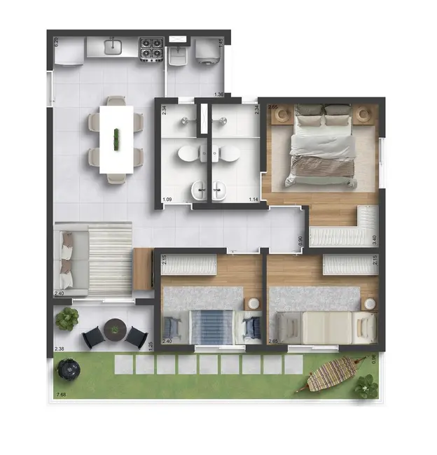 Foto 2 de Apartamento com 3 quartos à venda, 54m2 em Parque Edu Chaves, São Paulo - SP