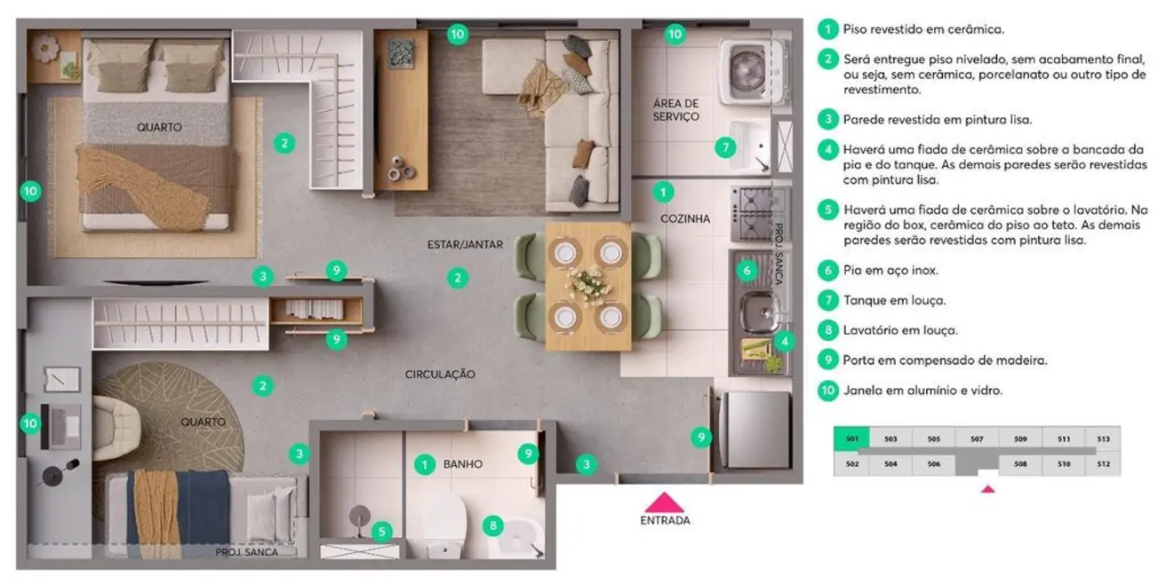 Foto 3 de Apartamento com 2 quartos à venda, 38m2 em Sao Jose Dos Campos - SP