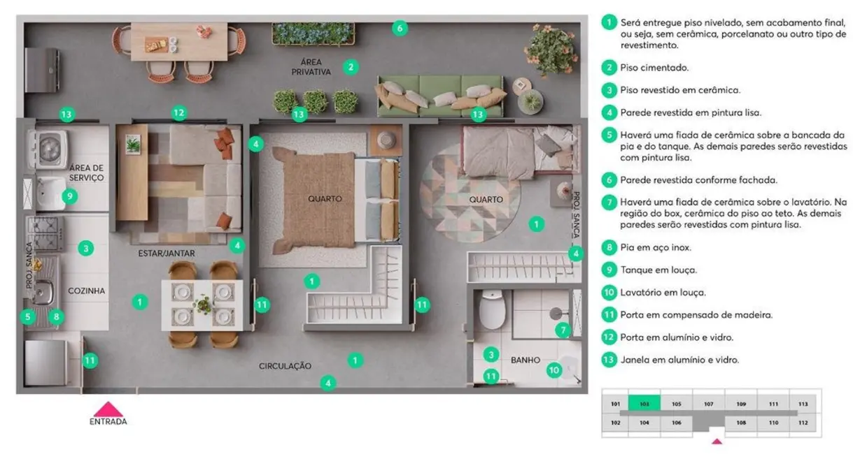 Foto 1 de Apartamento com 2 quartos à venda, 38m2 em Sao Jose Dos Campos - SP