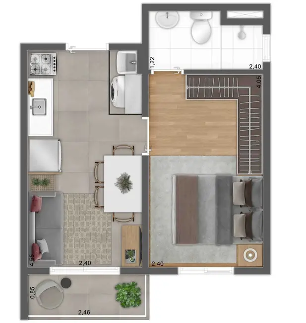 Apartamento com 1 quarto à venda, 29m2 em Campo Grande, São Paulo - SP - imagem 2 Foto 2 de Apartamento com 1 quarto à venda, 29m2 em Campo Grande, São Paulo - SP