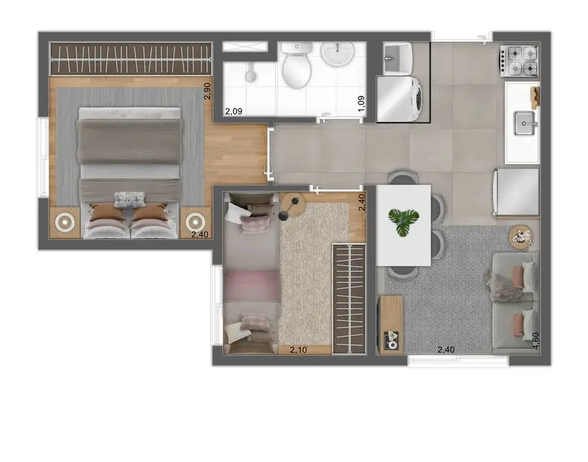 Apartamento com 1 quarto à venda, 29m2 em Campo Grande, São Paulo - SP - imagem 9 Foto 9 de Apartamento com 1 quarto à venda, 29m2 em Campo Grande, São Paulo - SP