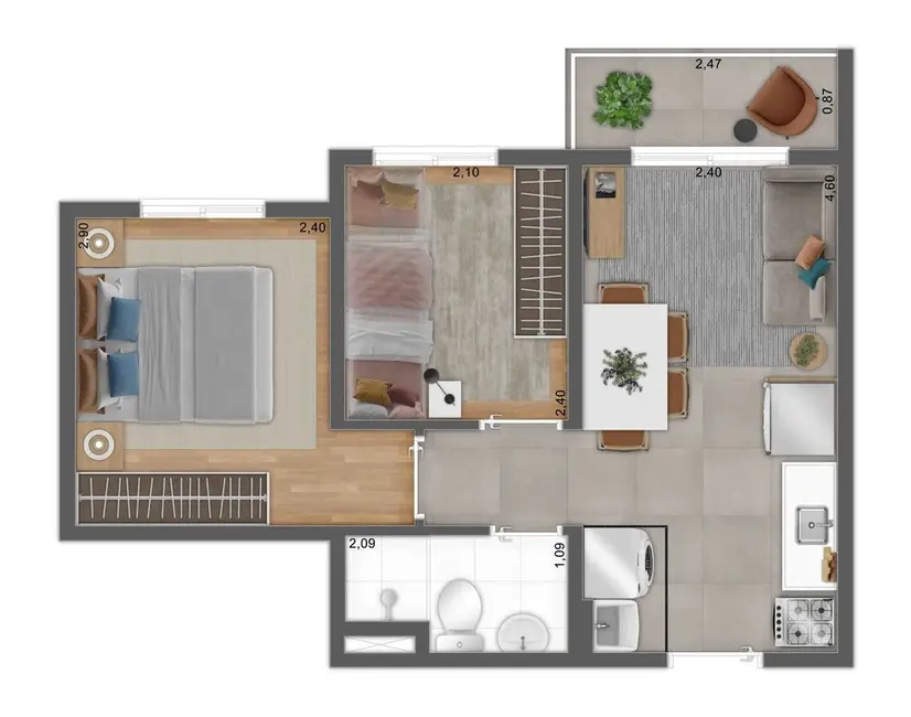 Apartamento com 1 quarto à venda, 29m2 em Campo Grande, São Paulo - SP - imagem 6 Foto 6 de Apartamento com 1 quarto à venda, 29m2 em Campo Grande, São Paulo - SP