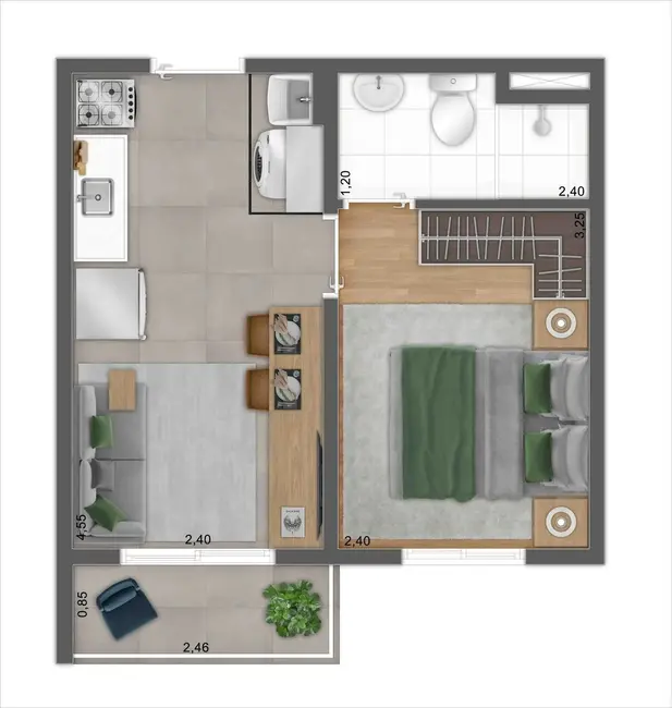 Apartamento com 1 quarto à venda, 29m2 em Campo Grande, São Paulo - SP - imagem 1 Foto 1 de Apartamento com 1 quarto à venda, 29m2 em Campo Grande, São Paulo - SP