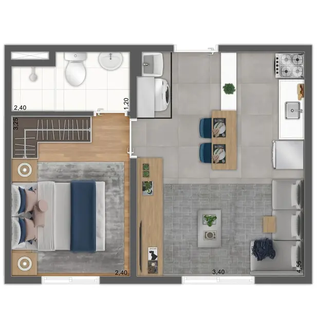 Apartamento com 1 quarto à venda, 29m2 em Campo Grande, São Paulo - SP - imagem 5 Foto 5 de Apartamento com 1 quarto à venda, 29m2 em Campo Grande, São Paulo - SP