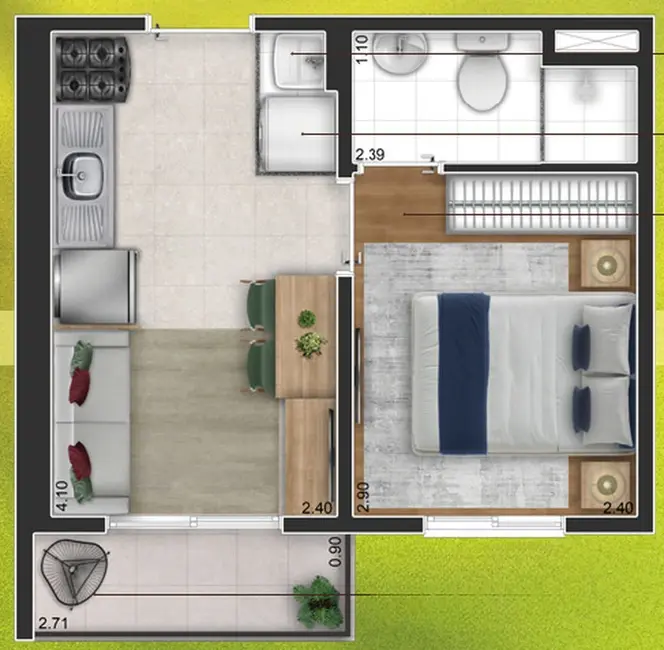 Foto 3 de Apartamento com 2 quartos à venda, 48m2 em Mooca, São Paulo - SP