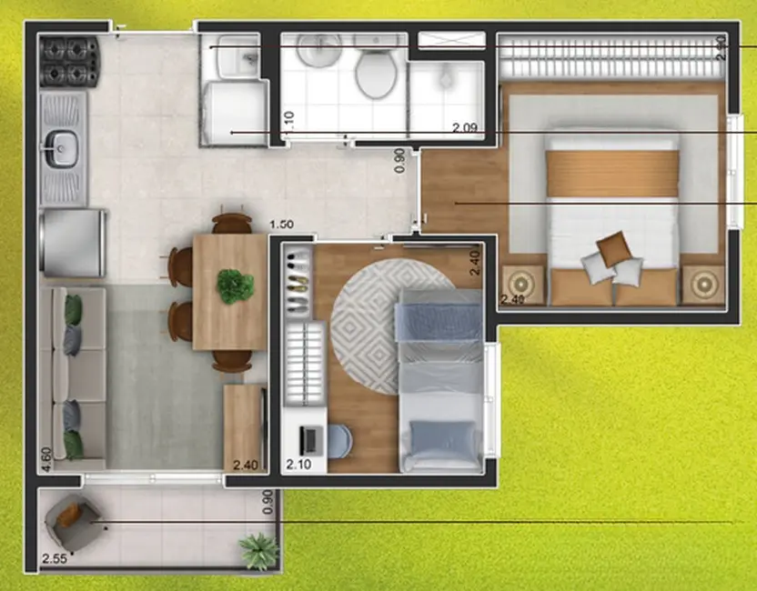 Foto 1 de Apartamento com 2 quartos à venda, 48m2 em Mooca, São Paulo - SP