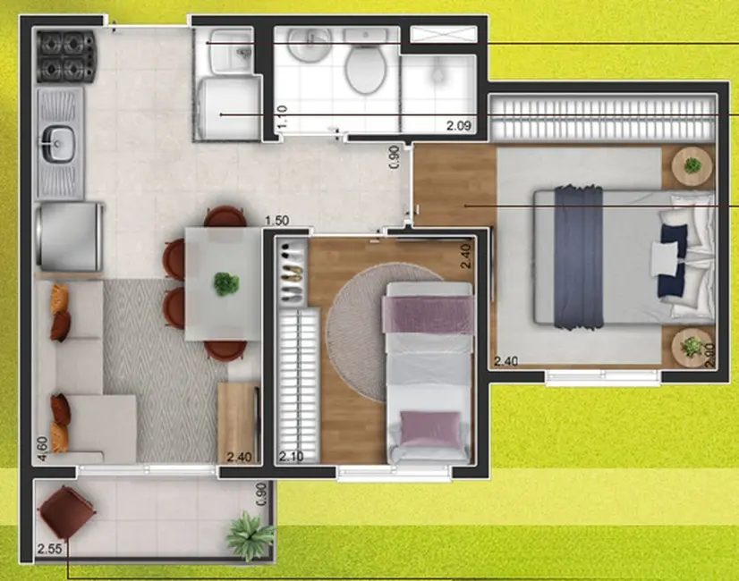 Foto 2 de Apartamento com 2 quartos à venda, 48m2 em Mooca, São Paulo - SP