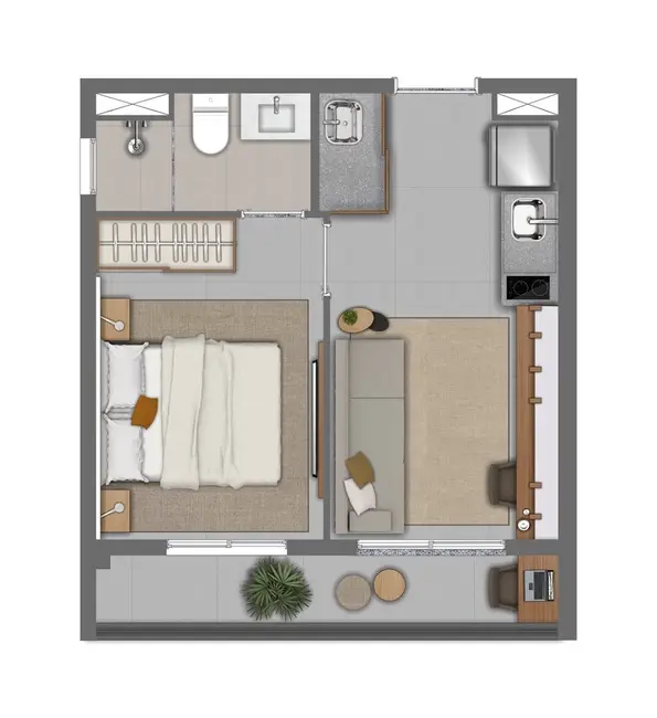 Apartamento com 2 quartos à venda, 45m2 em São Paulo - SP - imagem 3 Foto 3 de Apartamento com 2 quartos à venda, 45m2 em São Paulo - SP
