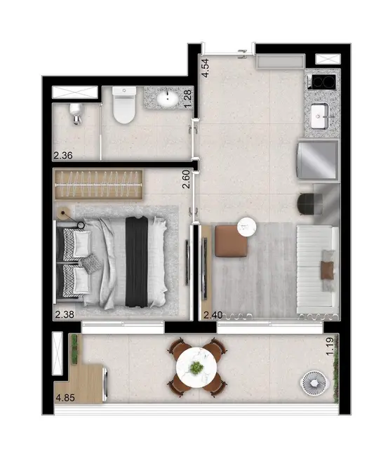 Apartamento com 1 quarto à venda, 28m2 em Perdizes, São Paulo - SP - imagem 9 Foto 9 de Apartamento com 1 quarto à venda, 28m2 em Perdizes, São Paulo - SP