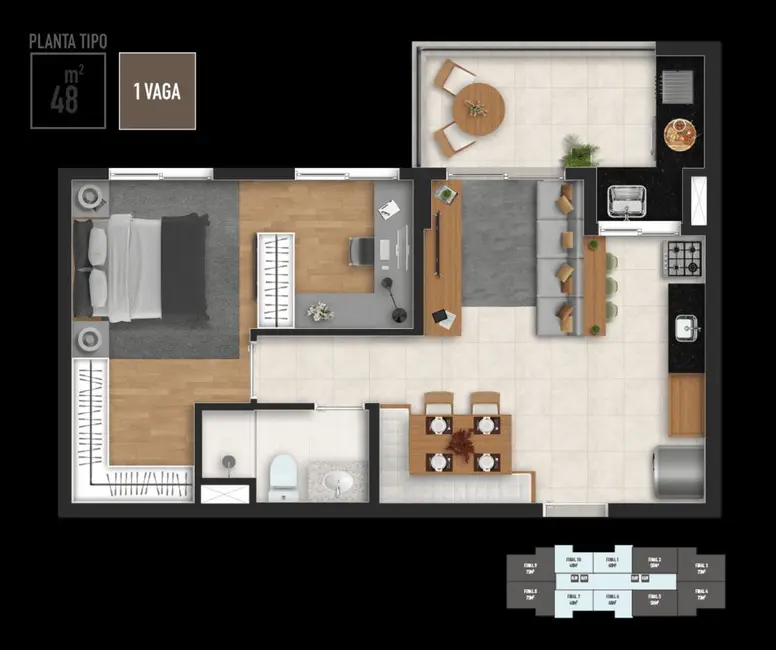 Foto 2 de Apartamento com 3 quartos à venda, 73m2 em Vila Industrial, Barueri - SP