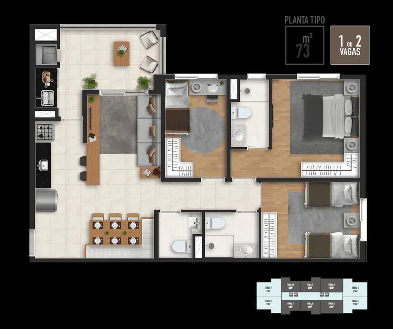 Foto 4 de Apartamento com 3 quartos à venda, 73m2 em Vila Industrial, Barueri - SP