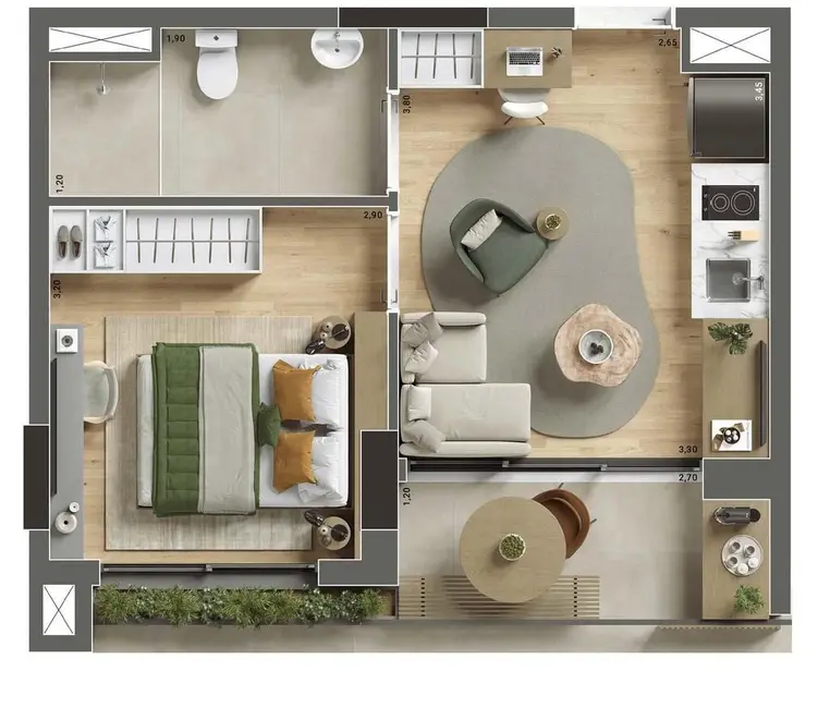 Foto 3 de Apartamento com 1 quarto à venda, 39m2 em Ibirapuera, São Paulo - SP