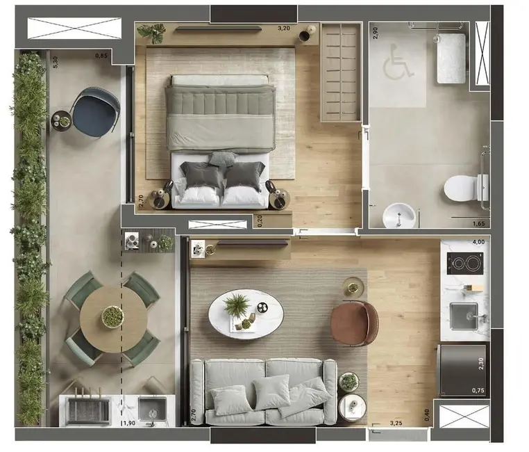 Foto 2 de Apartamento com 1 quarto à venda, 39m2 em Ibirapuera, São Paulo - SP