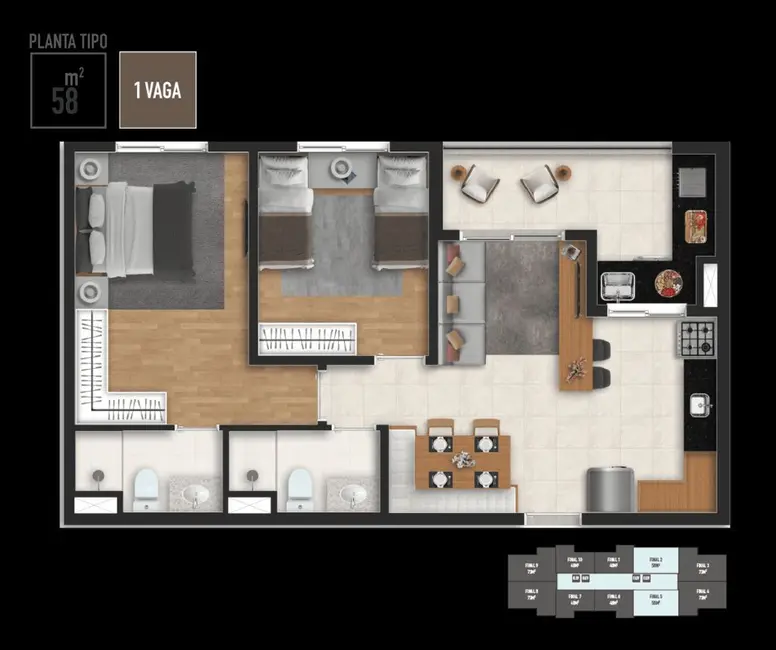 Apartamento com 1 quarto à venda, 48m2 em Vila Industrial, Barueri - SP - imagem 1 Foto 1 de Apartamento com 1 quarto à venda, 48m2 em Vila Industrial, Barueri - SP