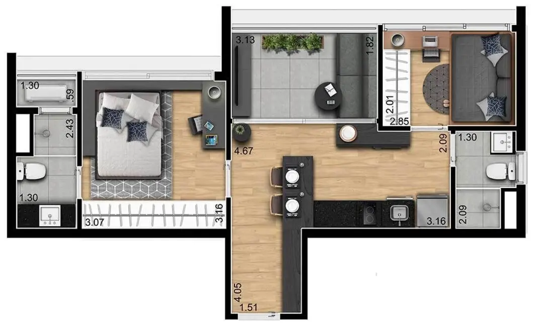 Apartamento com 2 quartos à venda, 127m2 em Jardim Paulista, São Paulo - SP - imagem 8 Foto 8 de Apartamento com 2 quartos à venda, 127m2 em Jardim Paulista, São Paulo - SP