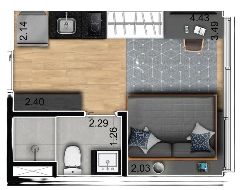 Foto 5 de Apartamento com 2 quartos à venda, 34m2 em Jardim Paulista, São Paulo - SP