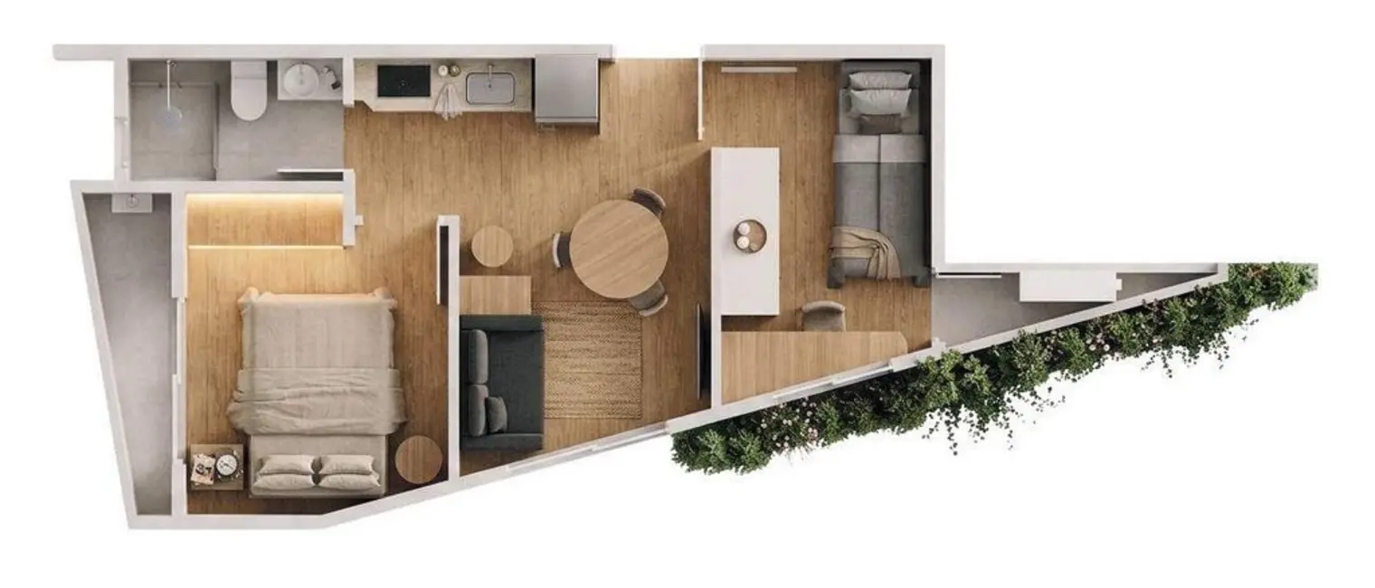Apartamento com 2 quartos à venda, 51m2 em Bela Vista, São Paulo - SP - imagem 5 Foto 5 de Apartamento com 2 quartos à venda, 51m2 em Bela Vista, São Paulo - SP
