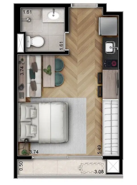 Foto 5 de Apartamento com 1 quarto à venda, 25m2 em Pinheiros, São Paulo - SP