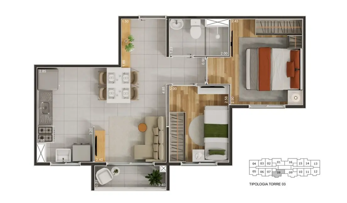 Foto 8 de Apartamento com 2 quartos à venda, 54m2 em Santo Amaro, São Paulo - SP