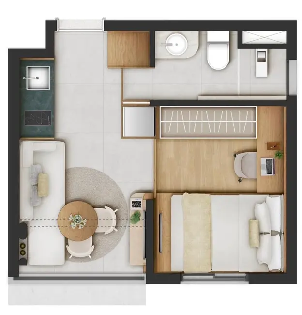 Apartamento com 1 quarto à venda, 24m2 em Bela Vista, São Paulo - SP - imagem 2 Foto 2 de Apartamento com 1 quarto à venda, 24m2 em Bela Vista, São Paulo - SP