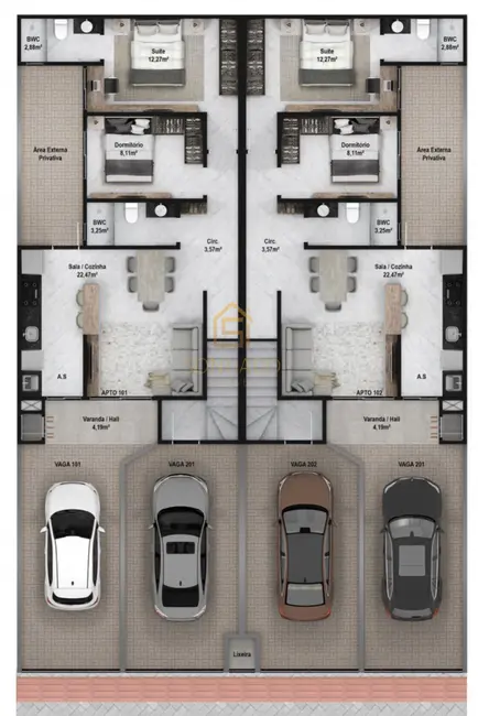 Apartamento com 2 quartos à venda, 68m2 em Itajai - SC - imagem 8 Foto 8 de Apartamento com 2 quartos à venda, 68m2 em Itajai - SC