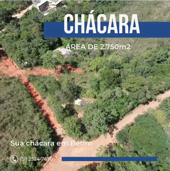 Foto 1 de Chácara com 1 quarto à venda, 2750m2 em Itacolomi, Betim - MG