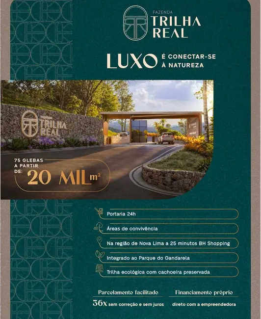 Foto 2 de Terreno / Lote à venda, 20000m2 em Antônio Horta, Nova Lima - MG