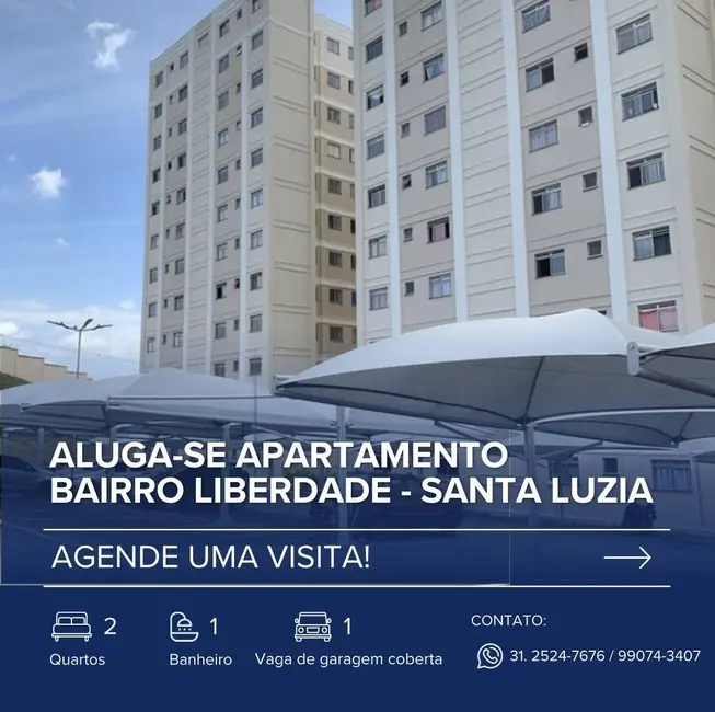 Apartamento com 2 quartos para alugar, 41m2 em Liberdade, Santa Luzia - MG - imagem 1 Foto 1 de Apartamento com 2 quartos para alugar, 41m2 em Liberdade, Santa Luzia - MG