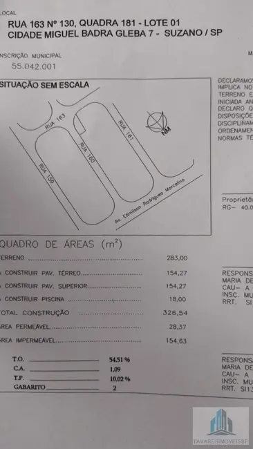 Foto 2 de Terreno / Lote à venda, 288m2 em Cidade Miguel Badra, Suzano - SP