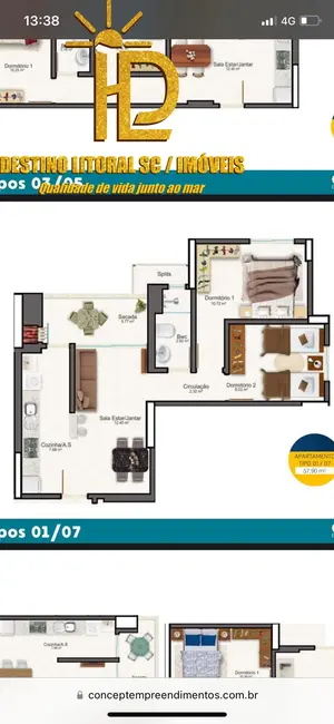 Foto 7 de Apartamento com 2 quartos à venda, 58m2 em Itapema - SC