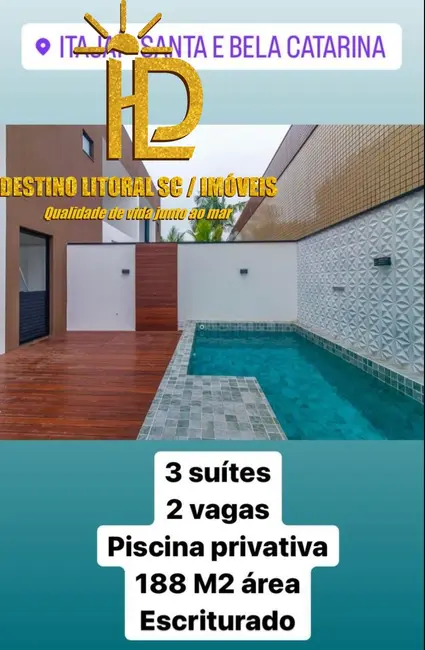 Foto 1 de Casa com 3 quartos à venda, 188m2 em Ressacada, Itajai - SC