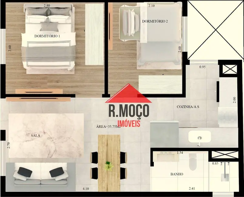 Foto 5 de Apartamento com 2 quartos à venda, 35m2 em Vila Guilhermina, São Paulo - SP