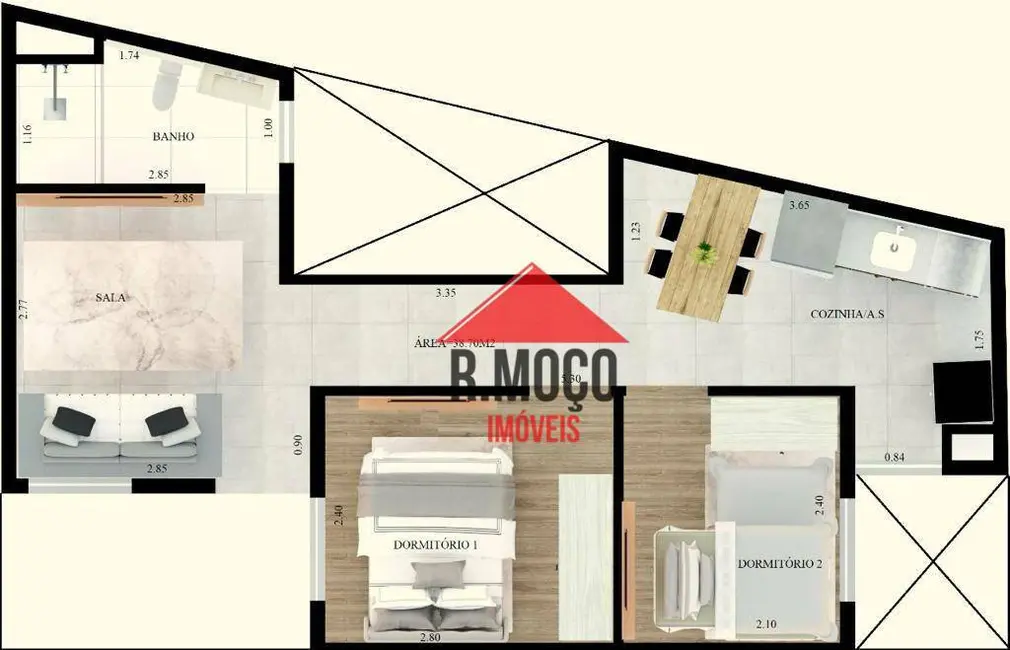 Foto 3 de Apartamento com 2 quartos à venda, 38m2 em Vila Guilhermina, São Paulo - SP