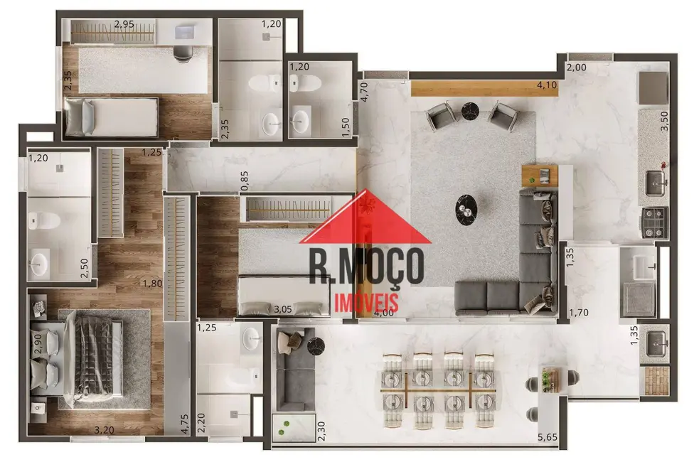 Foto 3 de Apartamento com 3 quartos à venda, 100m2 em Vila São José, São Paulo - SP