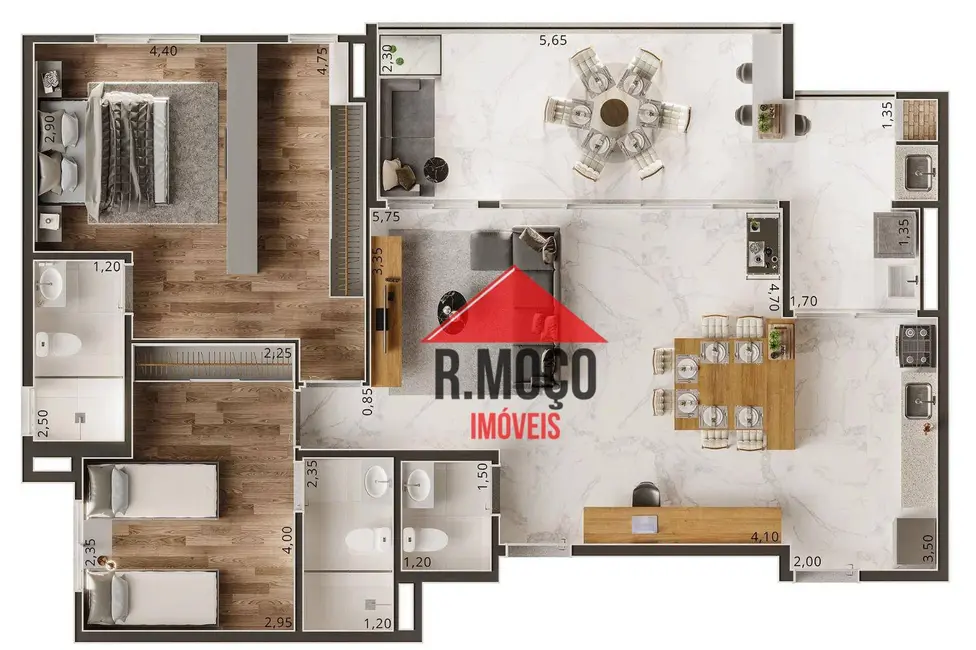 Foto 2 de Apartamento com 3 quartos à venda, 100m2 em Vila São José, São Paulo - SP