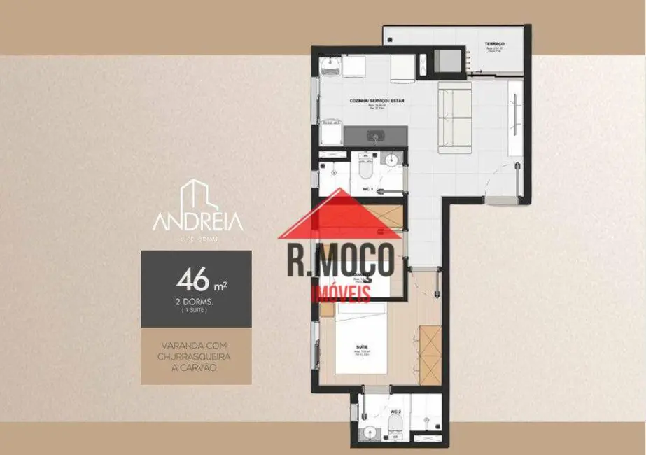Foto 8 de Apartamento com 2 quartos à venda, 46m2 em Cidade Mãe do Céu, São Paulo - SP