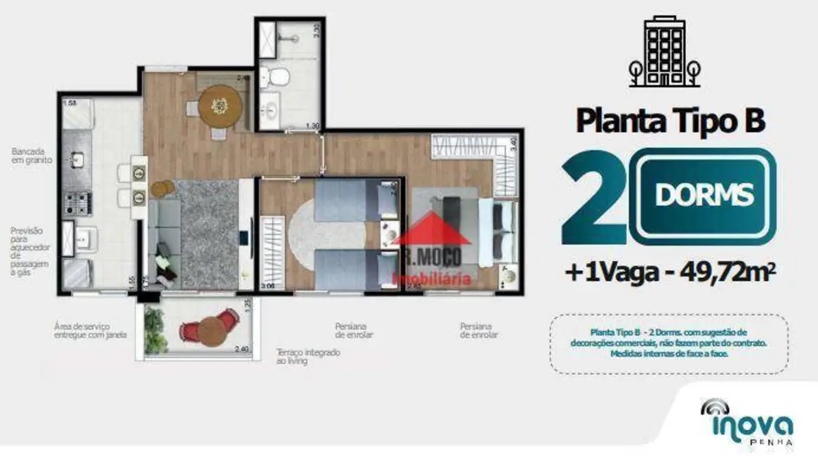 Foto 8 de Apartamento com 2 quartos à venda, 49m2 em Penha de França, São Paulo - SP