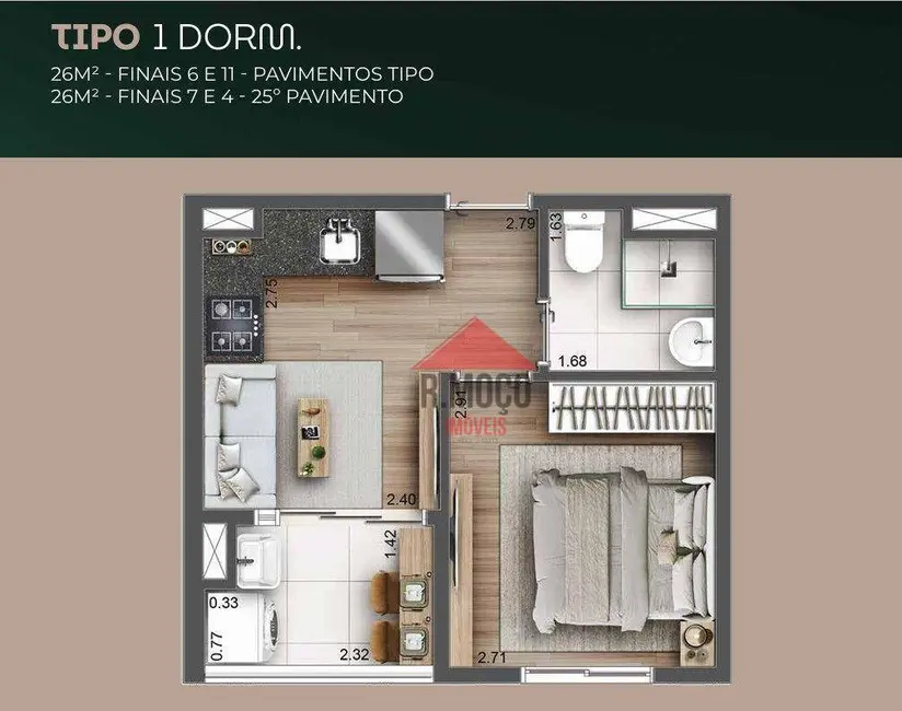 Foto 4 de Apartamento com 1 quarto à venda, 26m2 em Vila Esperança, São Paulo - SP