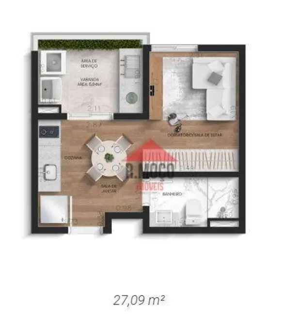 Foto 4 de Apartamento com 1 quarto à venda, 26m2 em Chácara Seis de Outubro, São Paulo - SP