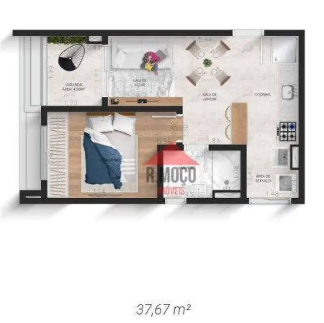 Foto 6 de Apartamento com 1 quarto à venda, 26m2 em Chácara Seis de Outubro, São Paulo - SP